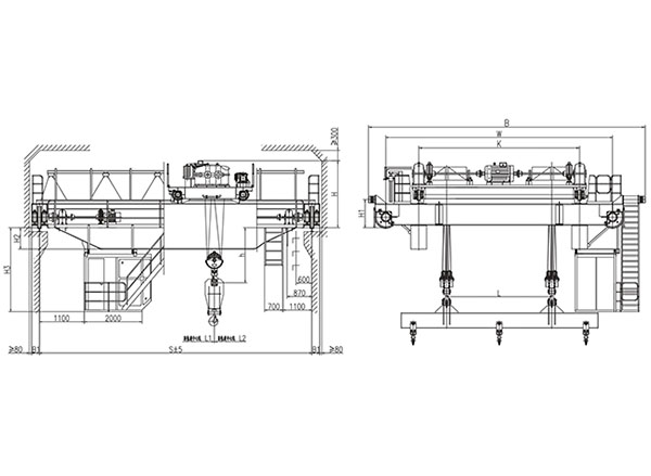 32t、40t掛梁橋式起重機（jī）（垂直主梁）