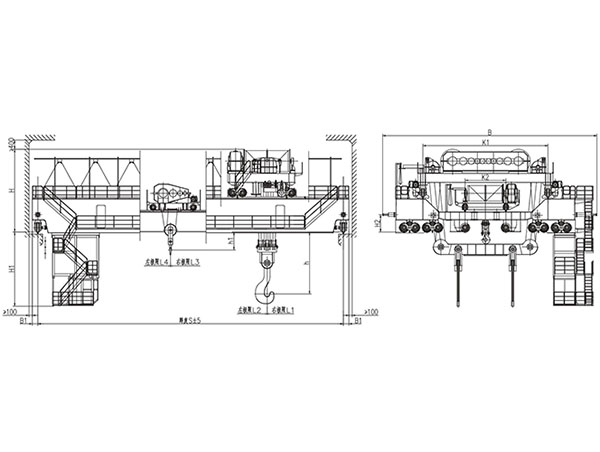 YZ型180、50~240、75t鑄造起重機