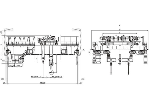 YZ型125、32~140、40t鑄造起重機