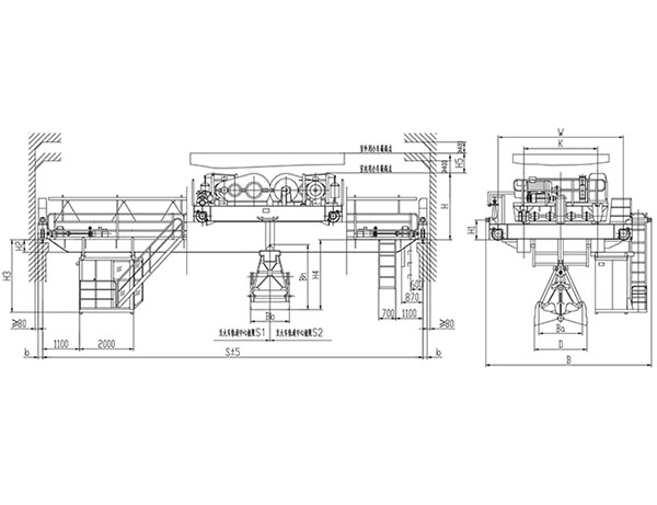 &nbsp;QZ型5~10t抓鬥橋式起重機