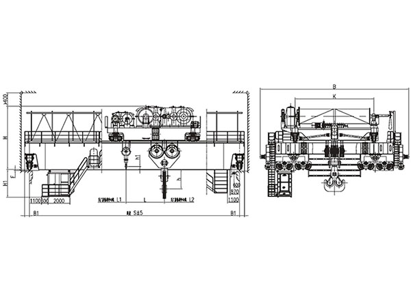QD型600、150~800、150t吊鉤（gōu）橋（qiáo）式起重（chóng）機