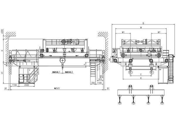 &nbsp;40t上旋掛梁橋式起重機